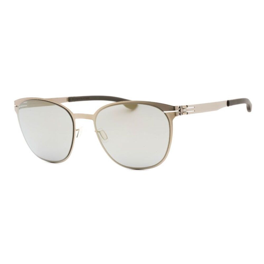 IC! Berlin Sunglasses Round Full Rim, Bronze/Grey Frame and Quiksilver Mirror
